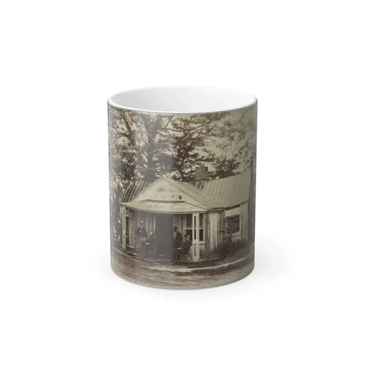Union Army Soldiers Seated on a Porch With Three Other Men (U.S. Civil War) Color Changing Coffee Mug 11oz Default Title 11oz - Go Mug Yourself
