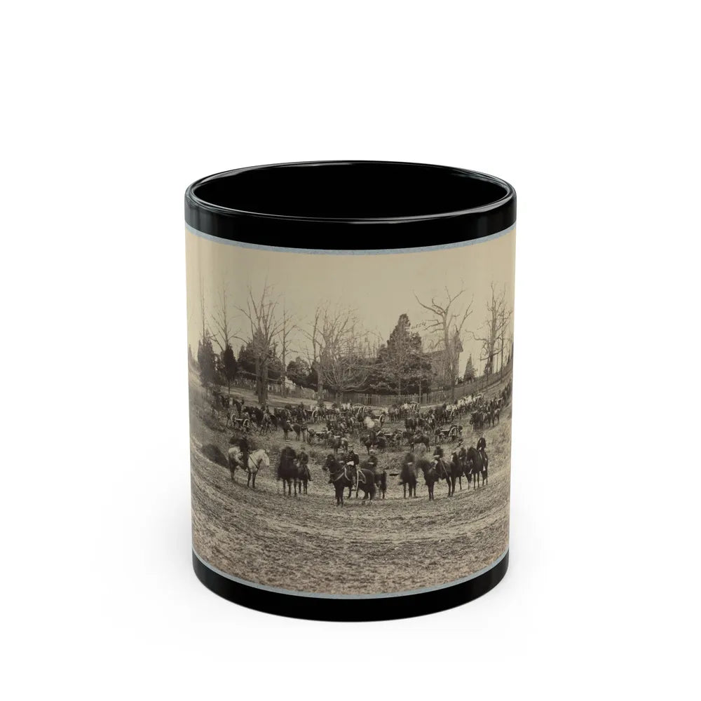 Union Artillery Unit Posed With Cannons And Horses (U.S. Civil War) Black Coffee Mug-11oz-Go Mug Yourself