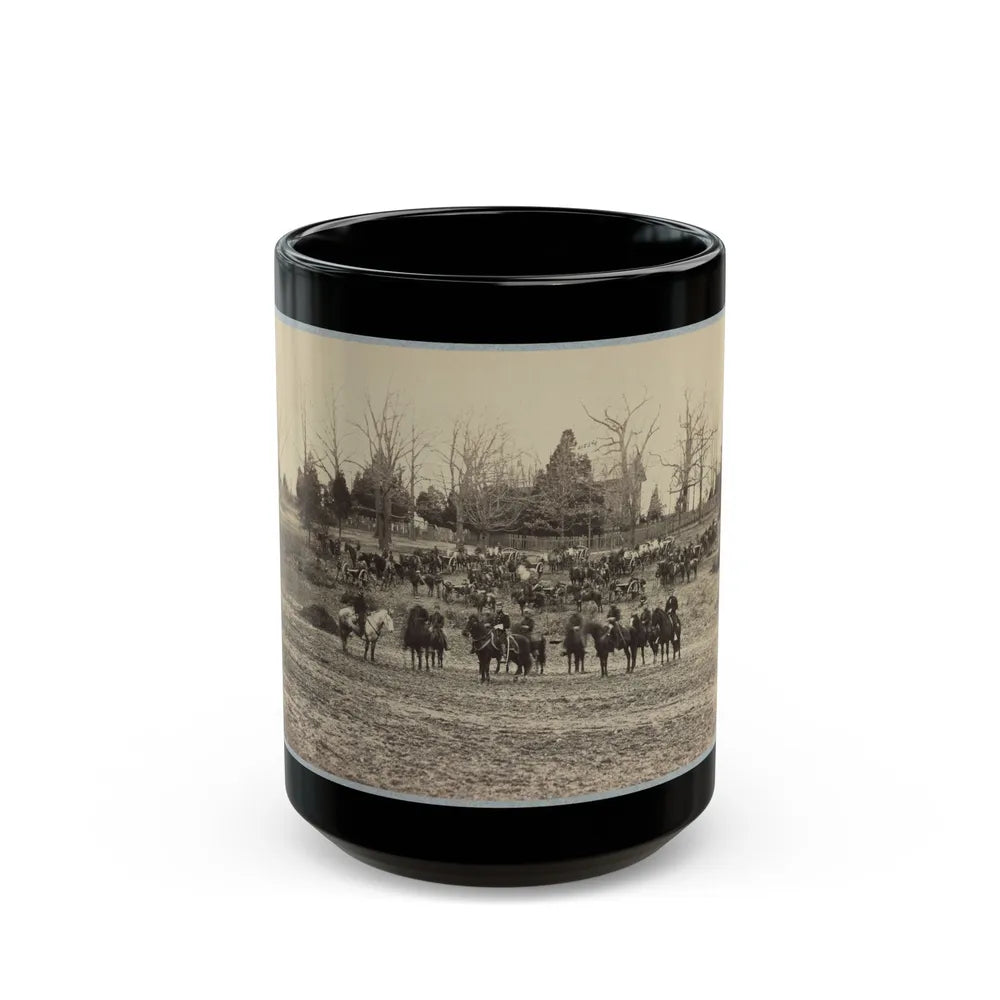 Union Artillery Unit Posed With Cannons And Horses (U.S. Civil War) Black Coffee Mug-15oz-Go Mug Yourself