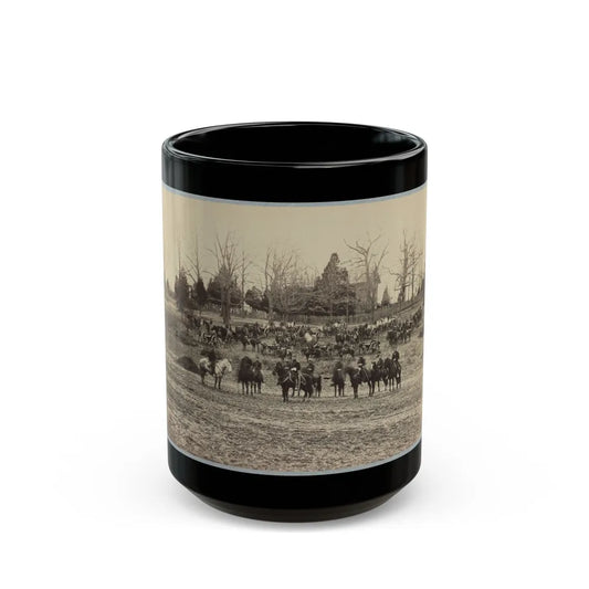 Union Artillery Unit Posed With Cannons And Horses (U.S. Civil War) Black Coffee Mug-15oz-Go Mug Yourself