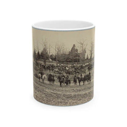 Union Artillery Unit Posed With Cannons And Horses (U.S. Civil War) White Coffee Mug-11oz-Go Mug Yourself