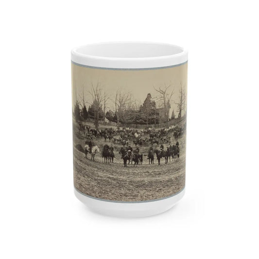 Union Artillery Unit Posed With Cannons And Horses (U.S. Civil War) White Coffee Mug-15oz-Go Mug Yourself