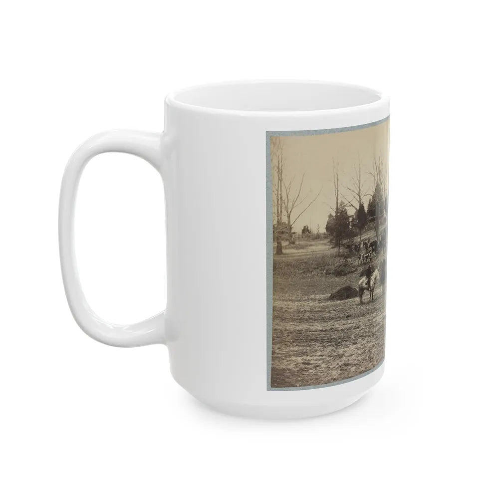 Union Artillery Unit Posed With Cannons And Horses (U.S. Civil War) White Coffee Mug-Go Mug Yourself