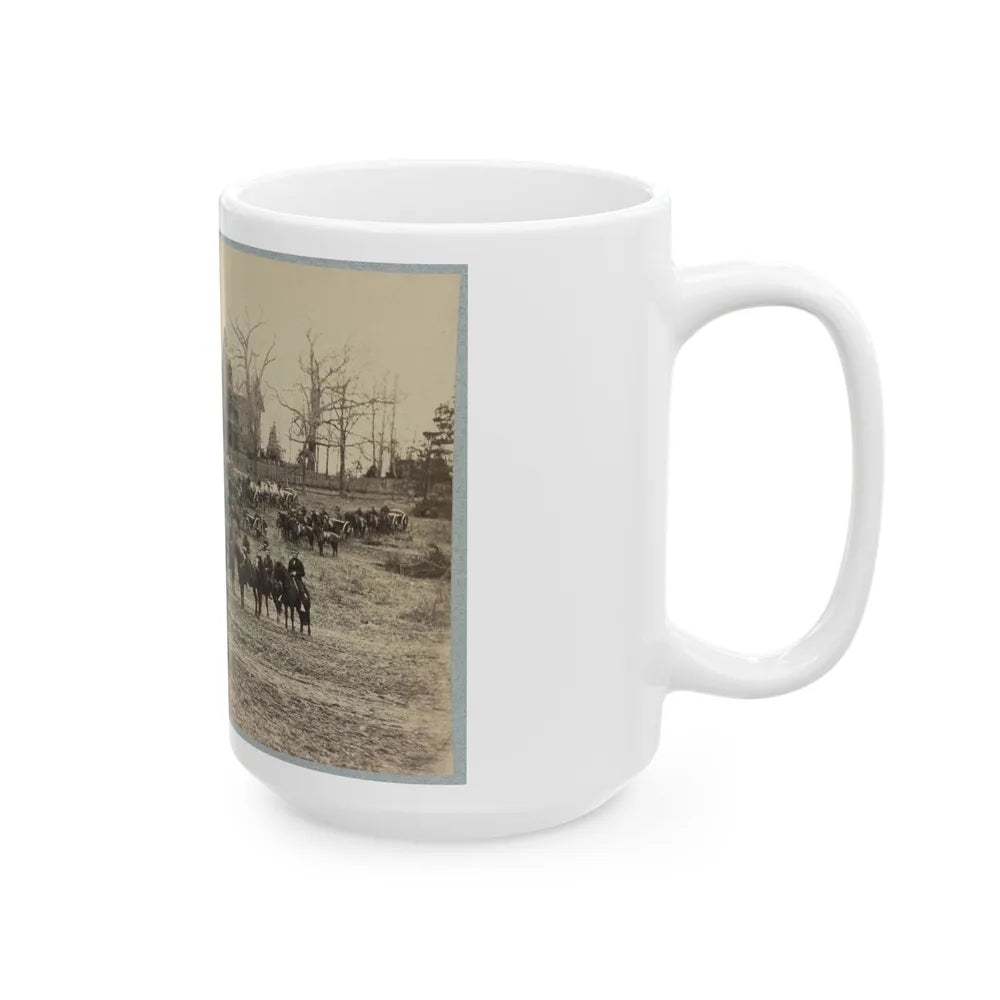 Union Artillery Unit Posed With Cannons And Horses (U.S. Civil War) White Coffee Mug-Go Mug Yourself