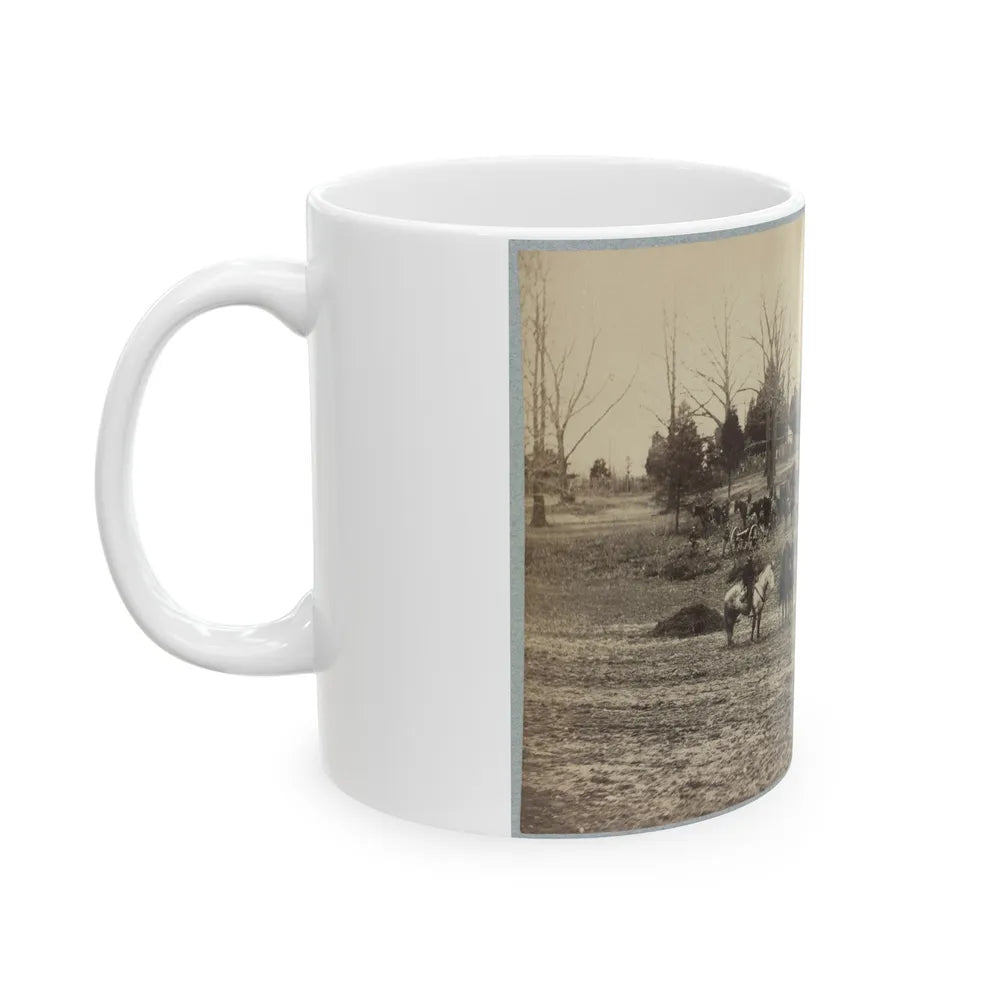 Union Artillery Unit Posed With Cannons And Horses (U.S. Civil War) White Coffee Mug-Go Mug Yourself