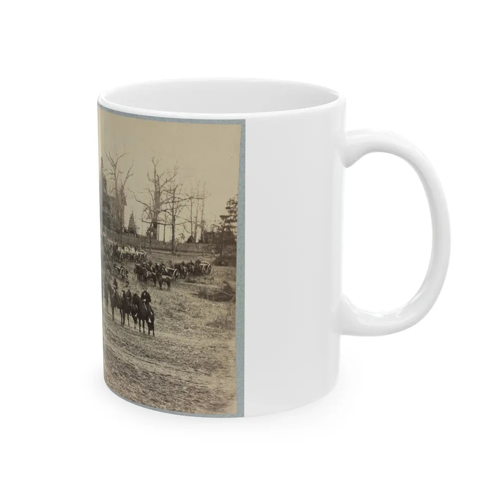 Union Artillery Unit Posed With Cannons And Horses (U.S. Civil War) White Coffee Mug-Go Mug Yourself