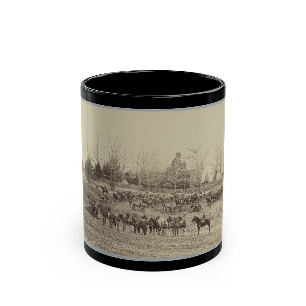 Union Artillery Unit Posing With Horses And Cannons (U.S. Civil War) Black Coffee Mug-11oz-Go Mug Yourself