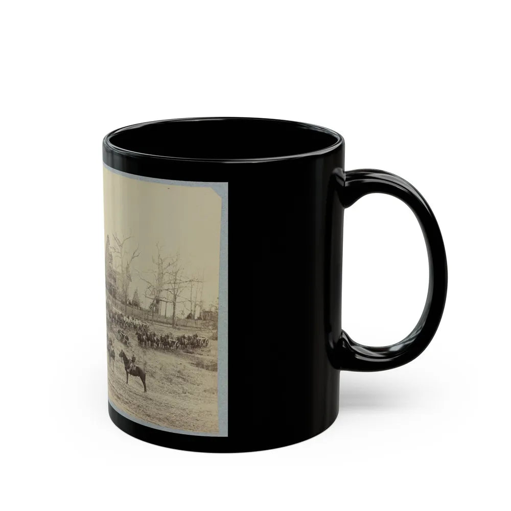 Union Artillery Unit Posing With Horses And Cannons (U.S. Civil War) Black Coffee Mug-Go Mug Yourself