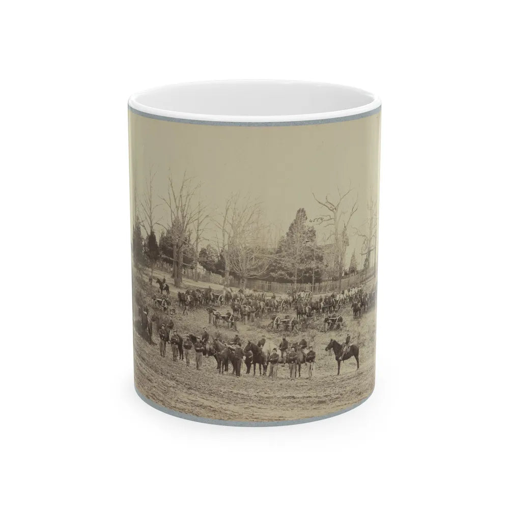 Union Artillery Unit Posing With Horses And Cannons (U.S. Civil War) White Coffee Mug-11oz-Go Mug Yourself