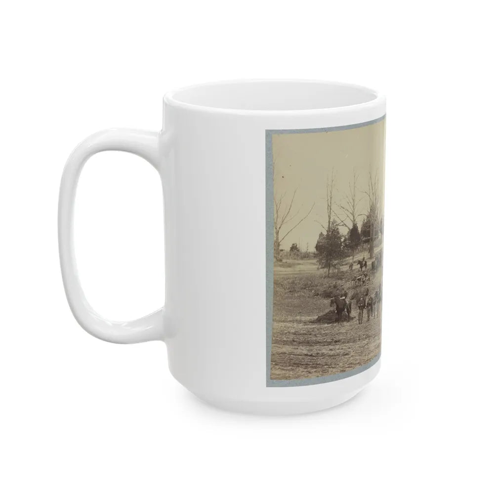 Union Artillery Unit Posing With Horses And Cannons (U.S. Civil War) White Coffee Mug-Go Mug Yourself