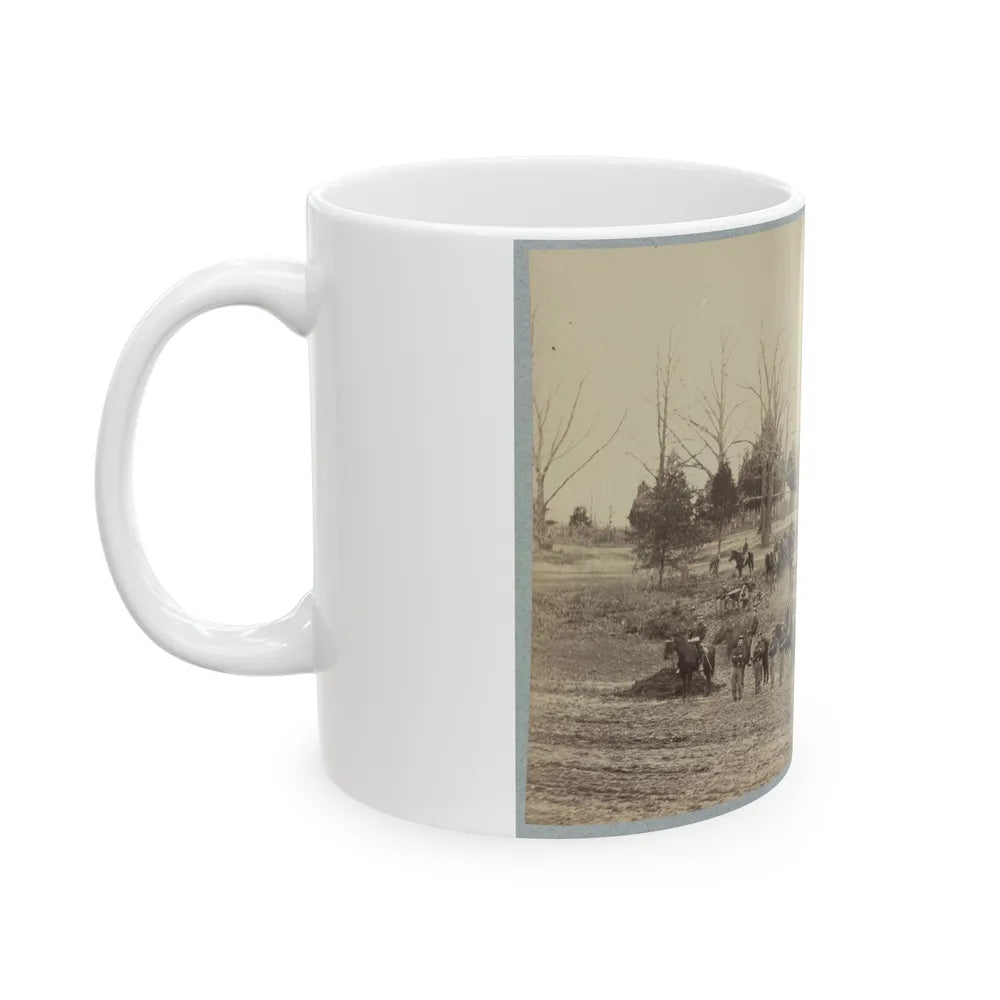 Union Artillery Unit Posing With Horses And Cannons (U.S. Civil War) White Coffee Mug-Go Mug Yourself