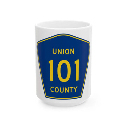 Union County Route 101 MS (Mississippi) (Road Sign) White Coffee Mug 15oz - Go Mug Yourself