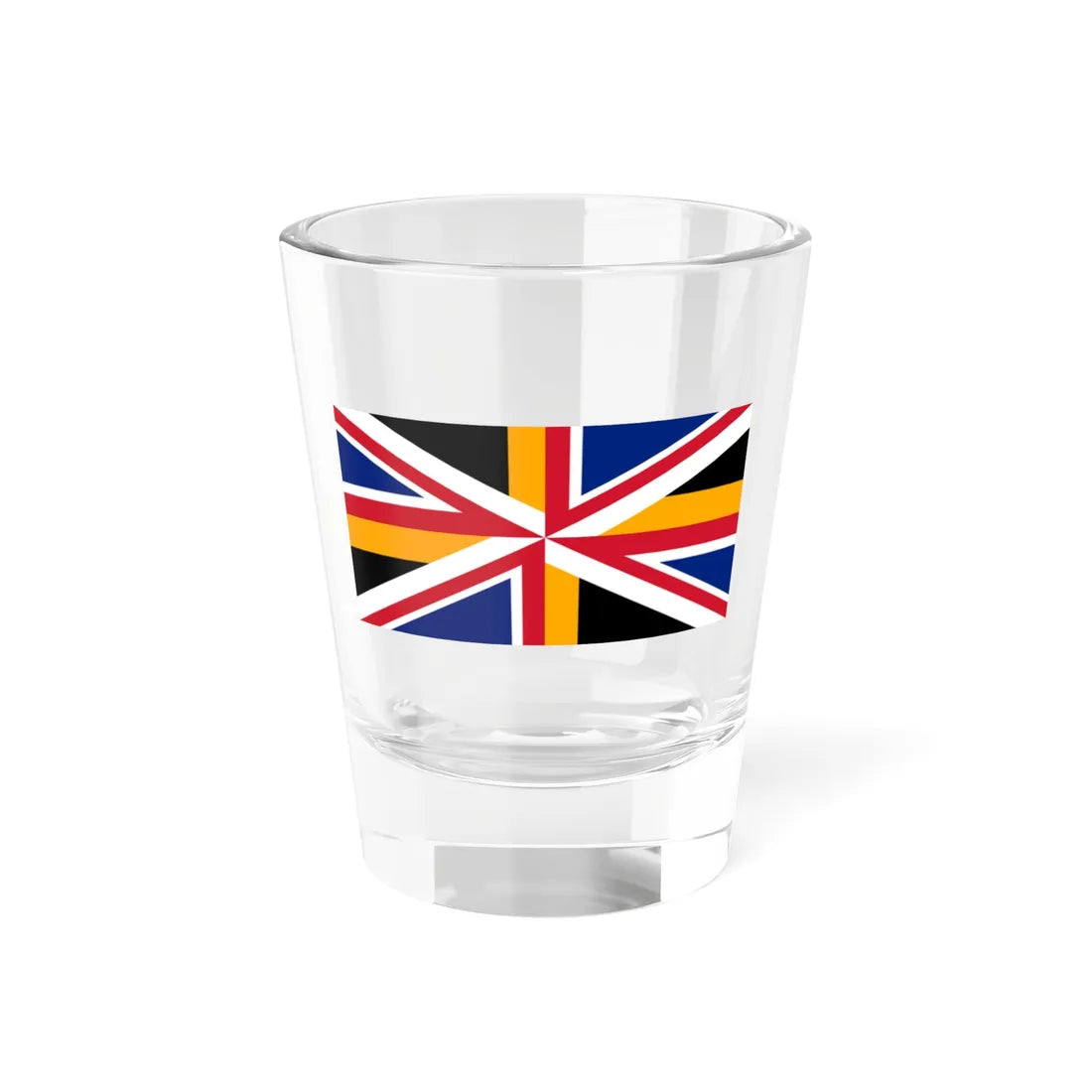 Union Flag including St Davids Cross (United Kingdom) Shot Glass 1.5oz 1.5oz - Go Mug Yourself