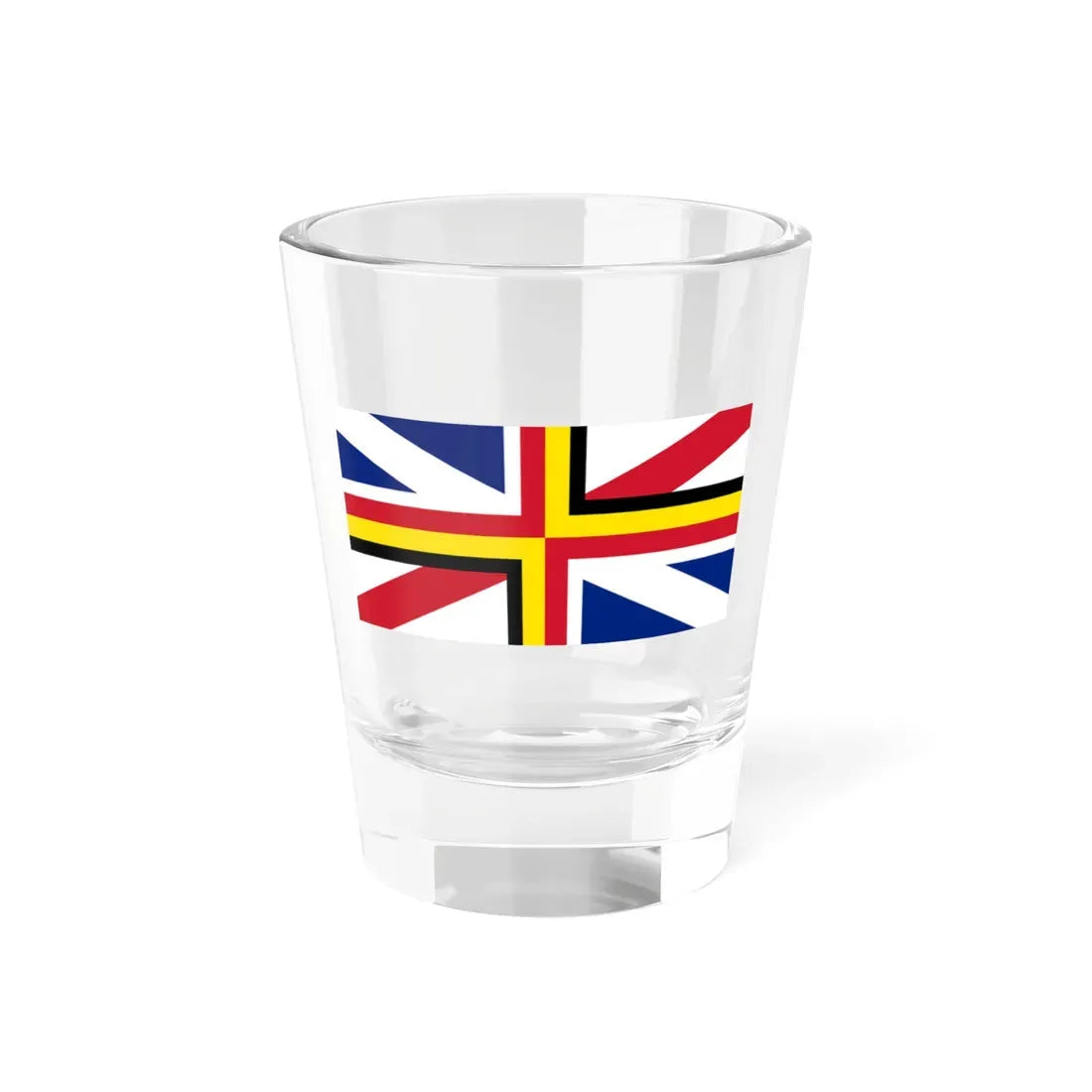 Union Flag including St. Davids Cross (United Kingdom) Shot Glass 1.5oz 1.5oz - Go Mug Yourself