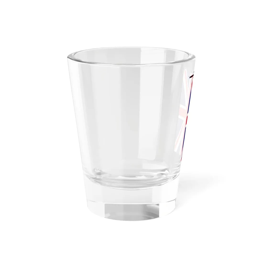 Union Flag on staff vertical hoist left (United Kingdom) Shot Glass 1.5oz - Go Mug Yourself