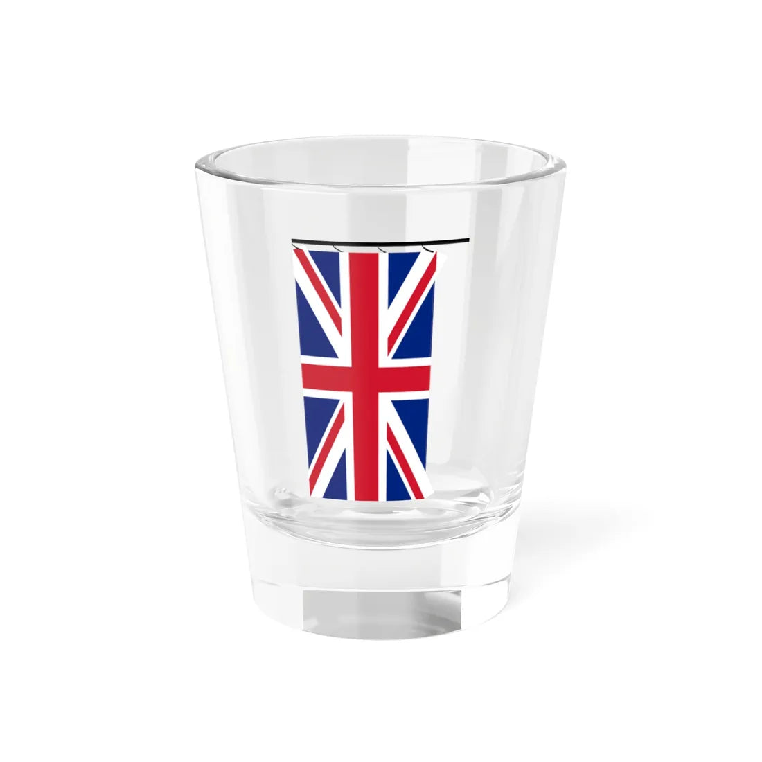 Union Flag on staff vertical hoist right (United Kingdom) Shot Glass 1.5oz 1.5oz - Go Mug Yourself