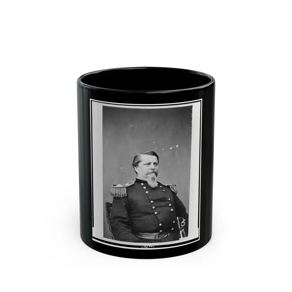 Union General Winfield Scott Hancock, Half-Length Portrait, Seated, Facing Right, In Uniform (U.S. Civil War) Black Coffee Mug-11oz-Go Mug Yourself