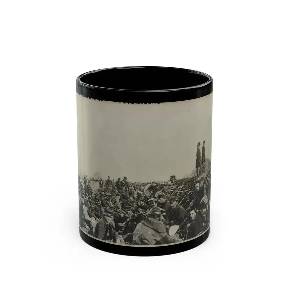 Union Soldiers Entrenched Along The West Bank Of The Rappahannock River At Fredericksburg, Virginia (U.S. Civil War) Black Coffee Mug 11oz - Go Mug Yourself