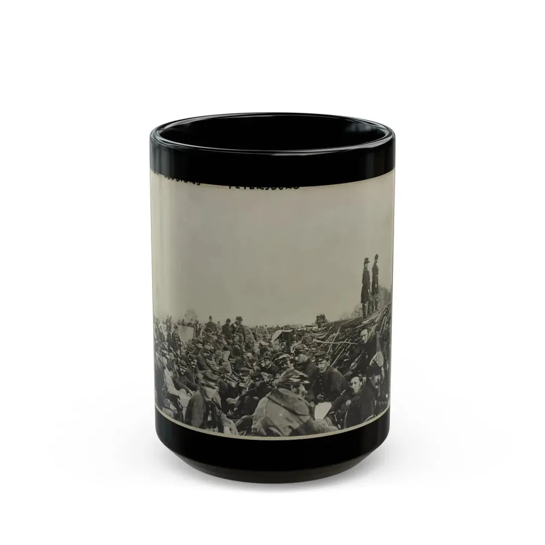 Union Soldiers Entrenched Along The West Bank Of The Rappahannock River At Fredericksburg, Virginia (U.S. Civil War) Black Coffee Mug 15oz - Go Mug Yourself