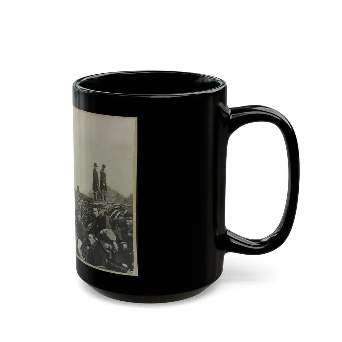 Union Soldiers Entrenched Along The West Bank Of The Rappahannock River At Fredericksburg, Virginia (U.S. Civil War) Black Coffee Mug - Go Mug Yourself