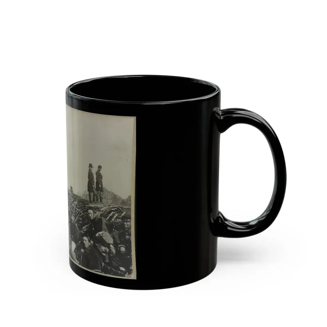 Union Soldiers Entrenched Along The West Bank Of The Rappahannock River At Fredericksburg, Virginia (U.S. Civil War) Black Coffee Mug - Go Mug Yourself