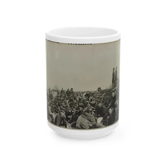 Union Soldiers Entrenched Along The West Bank Of The Rappahannock River At Fredericksburg, Virginia (U.S. Civil War) White Coffee Mug 15oz - Go Mug Yourself