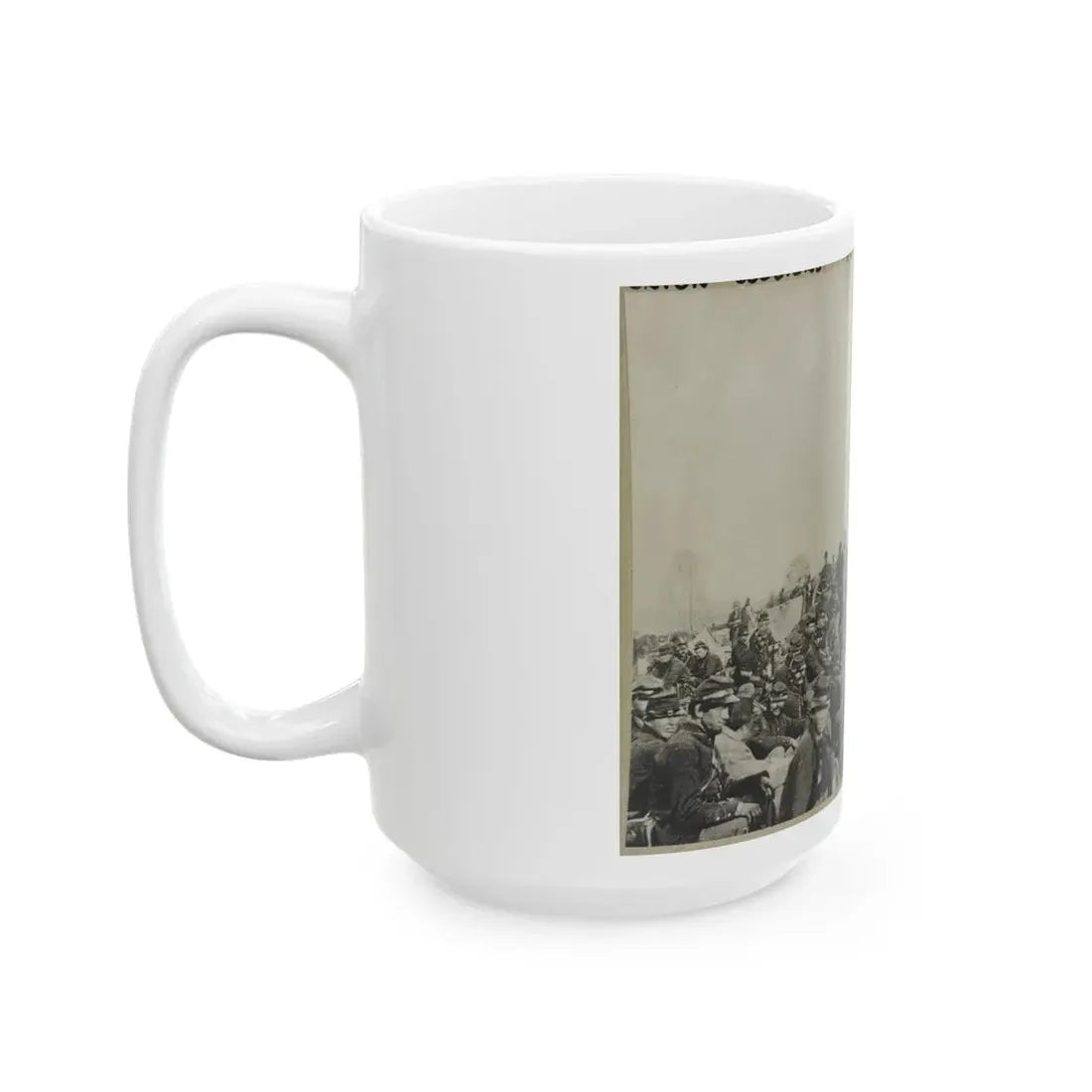 Union Soldiers Entrenched Along The West Bank Of The Rappahannock River At Fredericksburg, Virginia (U.S. Civil War) White Coffee Mug - Go Mug Yourself