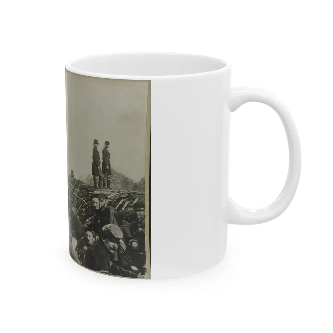 Union Soldiers Entrenched Along The West Bank Of The Rappahannock River At Fredericksburg, Virginia (U.S. Civil War) White Coffee Mug - Go Mug Yourself