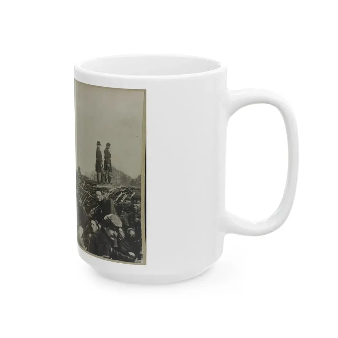 Union Soldiers Entrenched Along The West Bank Of The Rappahannock River At Fredericksburg, Virginia (U.S. Civil War) White Coffee Mug - Go Mug Yourself