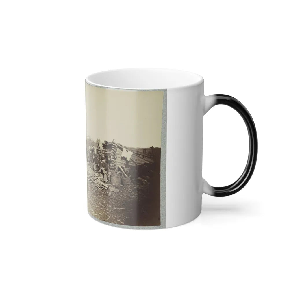Union Soldiers, in Camp, Posed in Front of Log Buildings (U.S. Civil War) Color Changing Coffee Mug 11oz-Go Mug Yourself