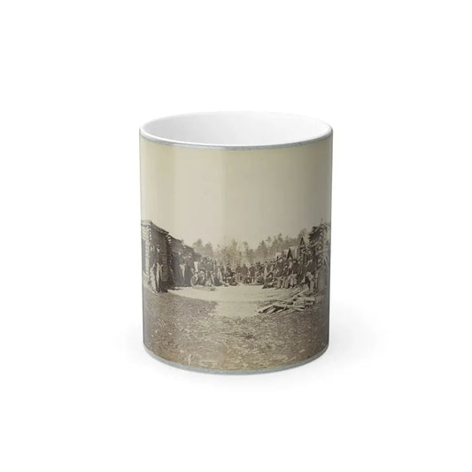 Union Soldiers, in Camp, Posed in Front of Log Buildings (U.S. Civil War) Color Changing Coffee Mug 11oz Default Title 11oz - Go Mug Yourself