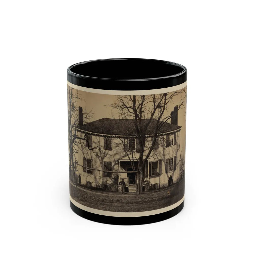 Union Soldiers In Front Of A House (U.S. Civil War) Black Coffee Mug-11oz-Go Mug Yourself