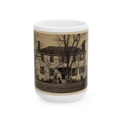 Union Soldiers In Front Of A House (U.S. Civil War) White Coffee Mug-15oz-Go Mug Yourself