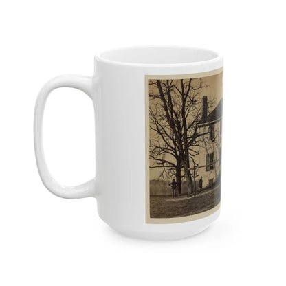 Union Soldiers In Front Of A House (U.S. Civil War) White Coffee Mug-Go Mug Yourself