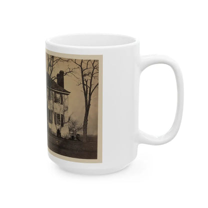 Union Soldiers In Front Of A House (U.S. Civil War) White Coffee Mug-Go Mug Yourself