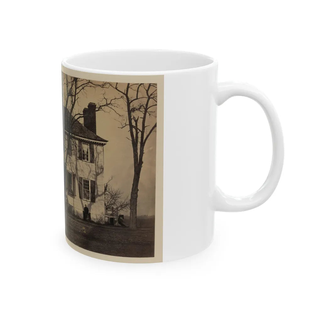 Union Soldiers In Front Of A House (U.S. Civil War) White Coffee Mug-Go Mug Yourself