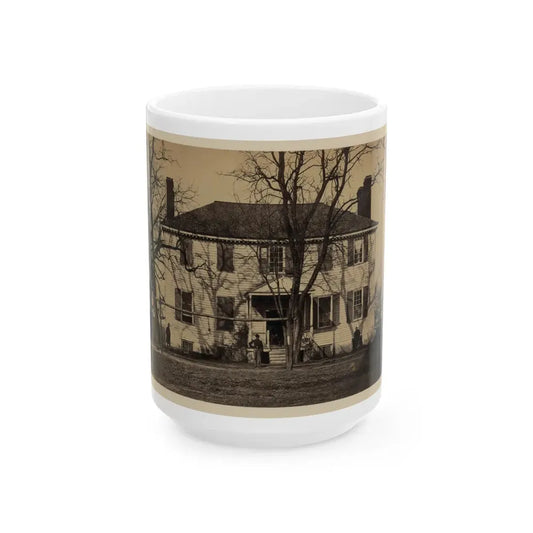Union Soldiers In Front Of A House (U.S. Civil War) White Coffee Mug 15oz - Go Mug Yourself