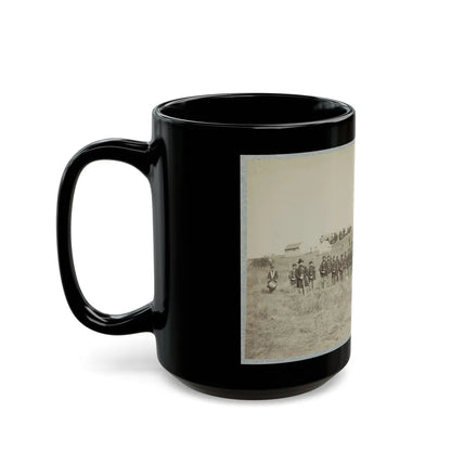 Union Soldiers Lined Up In The Field With Tents In The Background (U.S. Civil War) Black Coffee Mug-Go Mug Yourself