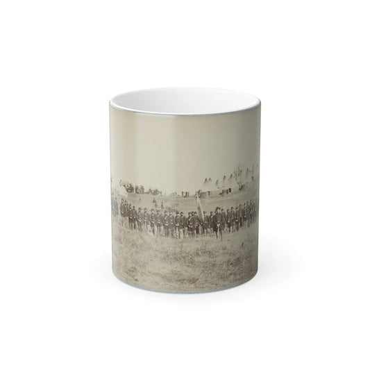 Union Soldiers Lined Up in the Field With Tents in the Background (U.S. Civil War) Color Changing Coffee Mug 11oz-11oz-Go Mug Yourself