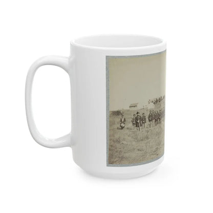 Union Soldiers Lined Up In The Field With Tents In The Background (U.S. Civil War) White Coffee Mug-Go Mug Yourself