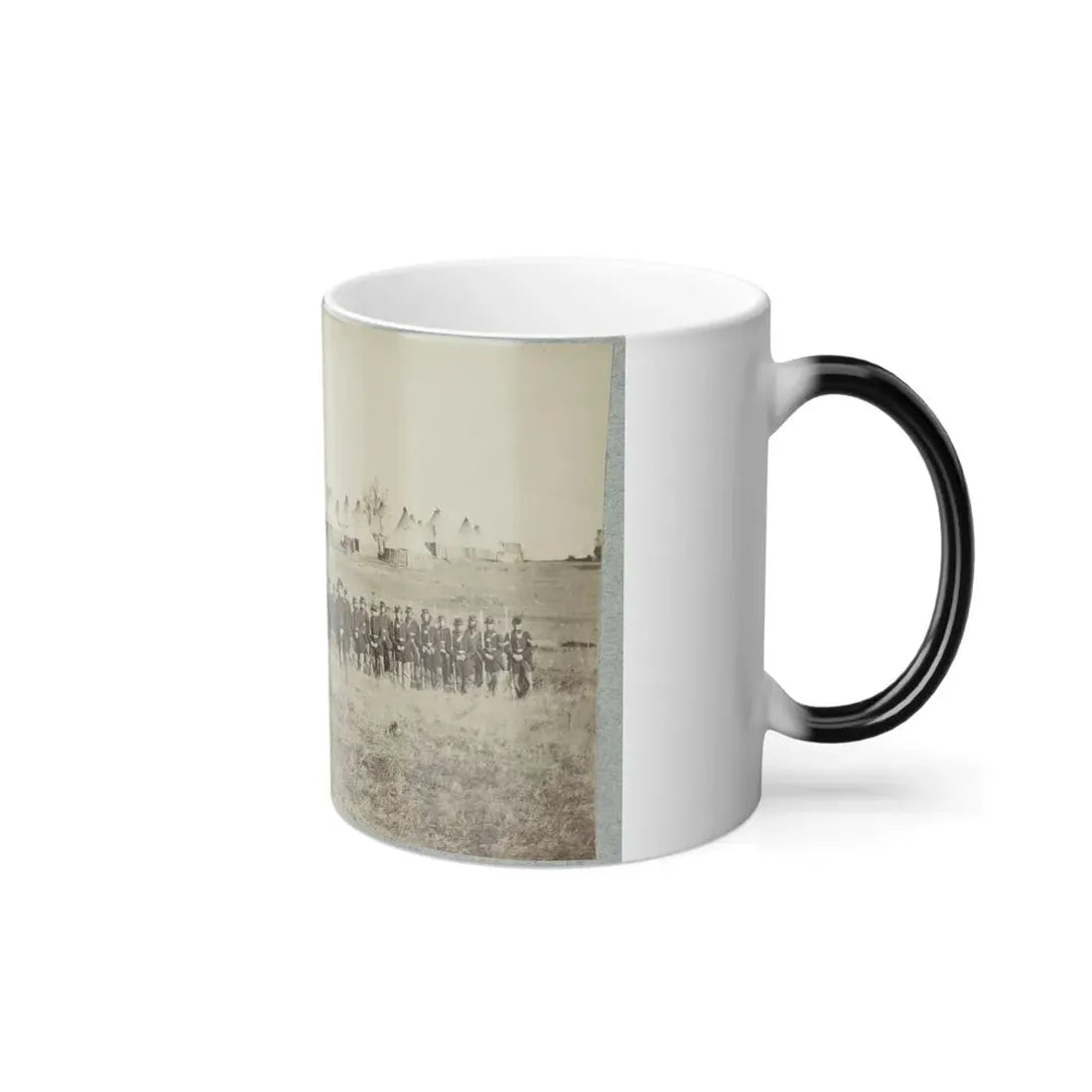 Union Soldiers Lined Up in the Field With Tents in the Background (U.S. Civil War) Color Changing Coffee Mug 11oz - Go Mug Yourself