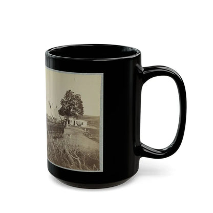 Union Soldiers Lined Up In Two Rows In Front Of Tents (U.S. Civil War) Black Coffee Mug-Go Mug Yourself