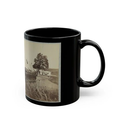 Union Soldiers Lined Up In Two Rows In Front Of Tents (U.S. Civil War) Black Coffee Mug-Go Mug Yourself