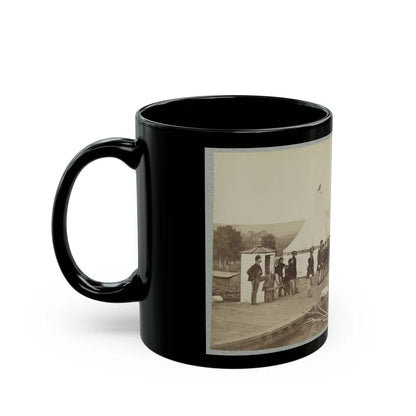 Union Soldiers Lined Up In Two Rows In Front Of Tents (U.S. Civil War) Black Coffee Mug-Go Mug Yourself