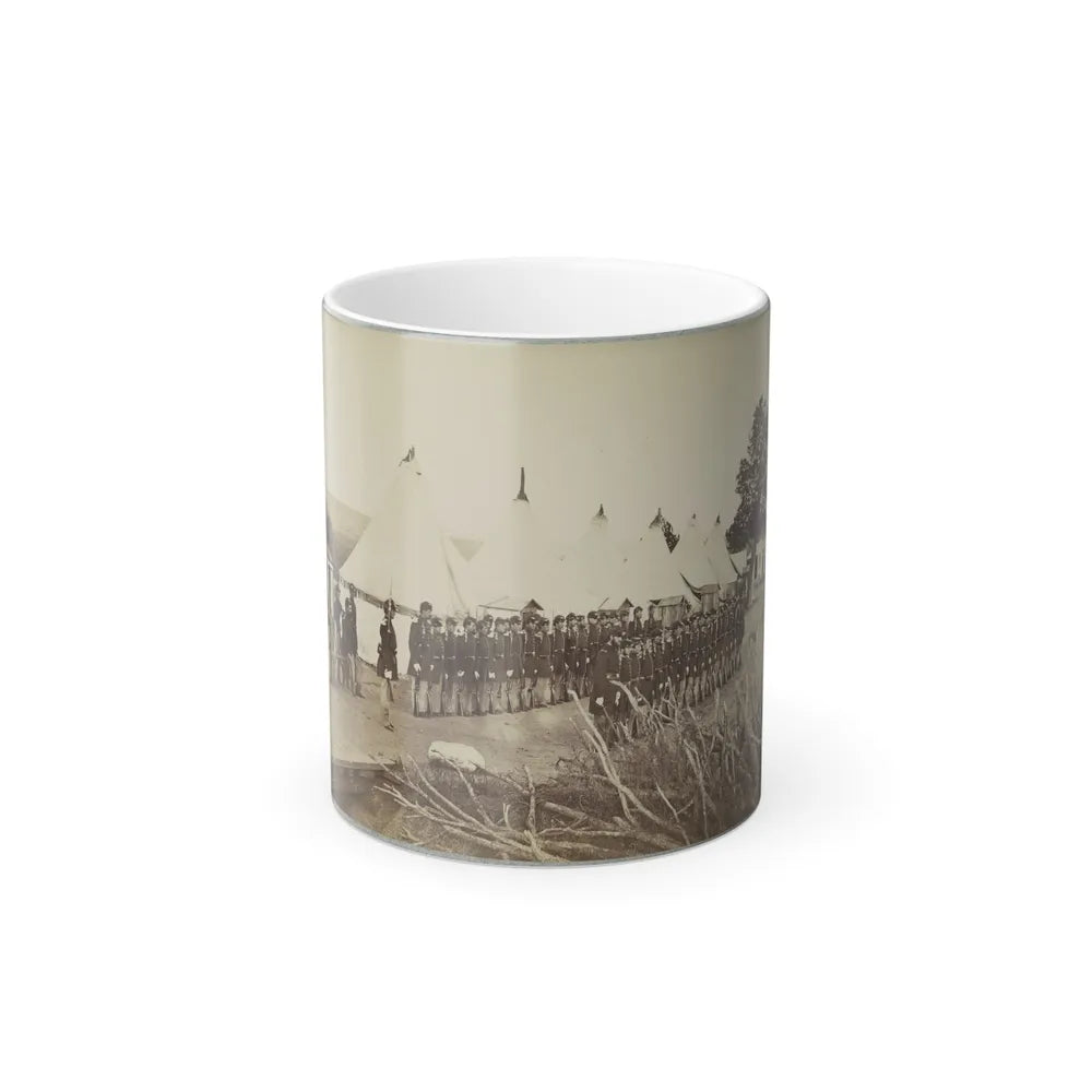 Union Soldiers Lined Up in Two Rows in Front of Tents (U.S. Civil War) Color Changing Coffee Mug 11oz-11oz-Go Mug Yourself