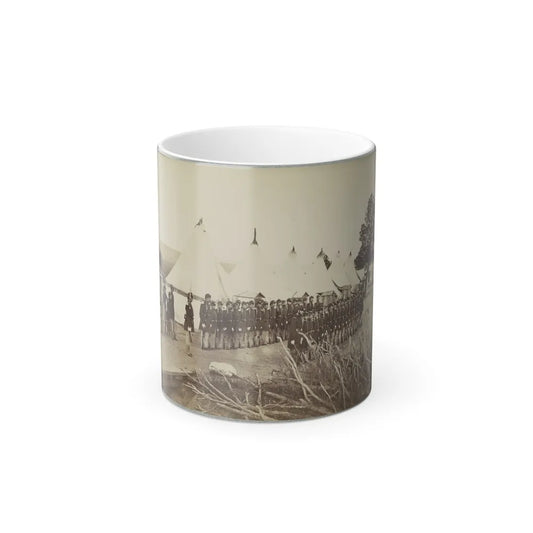 Union Soldiers Lined Up in Two Rows in Front of Tents (U.S. Civil War) Color Changing Coffee Mug 11oz-11oz-Go Mug Yourself