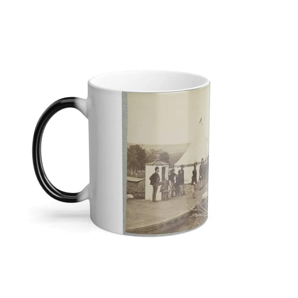 Union Soldiers Lined Up in Two Rows in Front of Tents (U.S. Civil War) Color Changing Coffee Mug 11oz-Go Mug Yourself