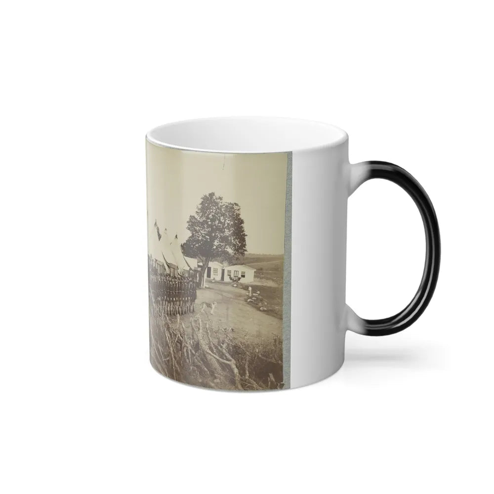Union Soldiers Lined Up in Two Rows in Front of Tents (U.S. Civil War) Color Changing Coffee Mug 11oz-Go Mug Yourself