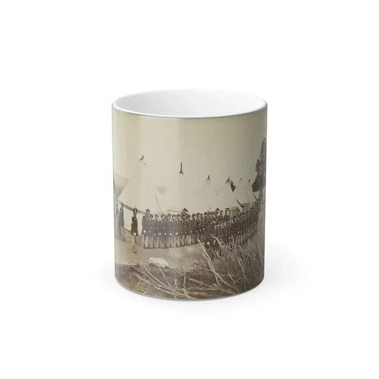 Union Soldiers Lined Up in Two Rows in Front of Tents (U.S. Civil War) Color Changing Coffee Mug 11oz Default Title 11oz - Go Mug Yourself
