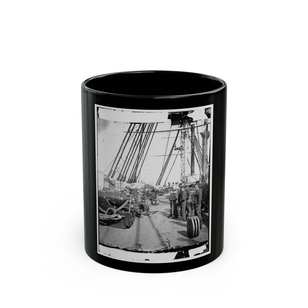 Union Soldiers On Deck Of U.S.S. New Hampshire, Off Charleston, S.C. (U.S. Civil War) Black Coffee Mug-11oz-Go Mug Yourself